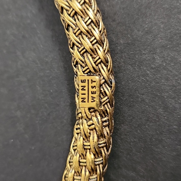 Nine West Gold-Toned Woven Open Cuff Choker Necklace - Picture 8 of 9